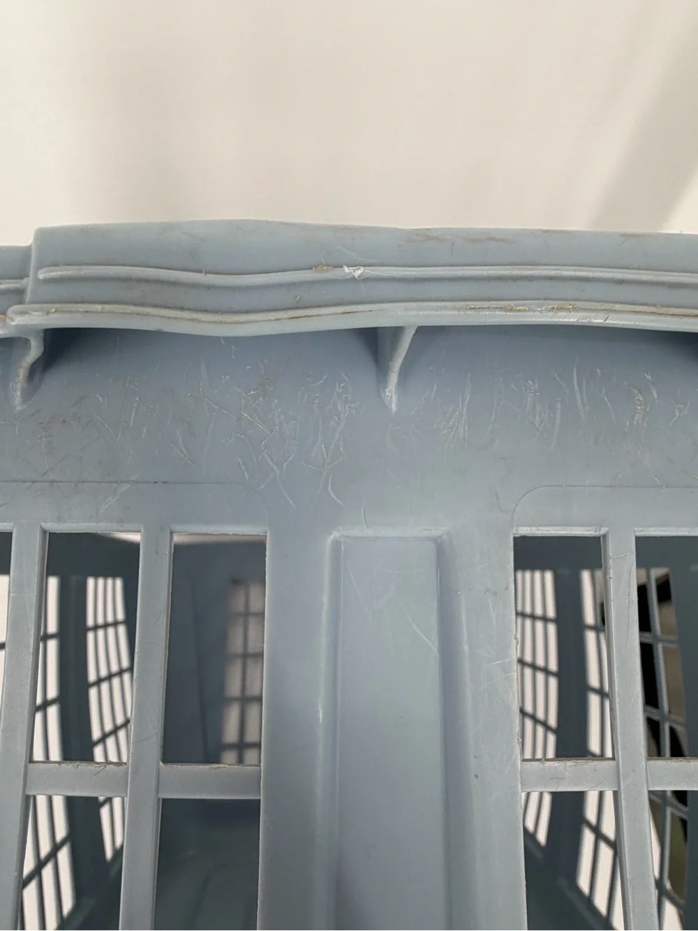 Vintage Rubbermaid Laundry Basket 2965 Blue Hamper Rectangular Plastic